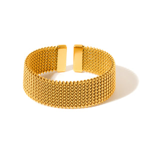 Braided Mesh Cuff Bracelet - WATERPROOF