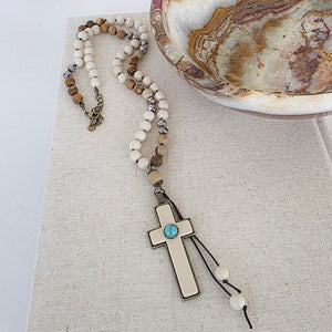Bohemian Beaded Cross Necklace - WATERPROOF-Necklace-Pretty Simple