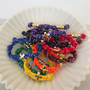 Cross Knotty Cord Bracelet - WATERPROOF