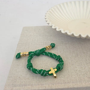 Cross Knotty Cord Bracelet - WATERPROOF