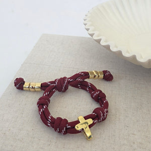 Cross Knotty Cord Bracelet - WATERPROOF
