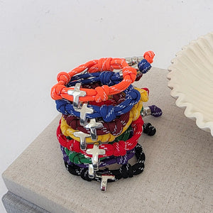 Cross Knotty Cord Bracelet - WATERPROOF
