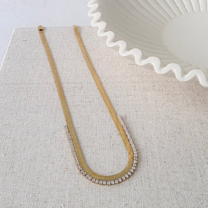 Herringbone Tennis Necklace - WATERPROOF