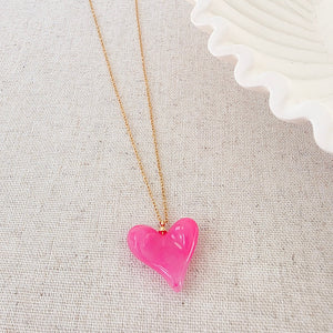 Jan Resin Heart Necklace - WATERPROOF-Necklace-Pretty Simple