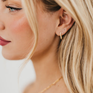 Petra U Hoop Diamond Earrings - WATERPROOF-Earrings-Pretty Simple