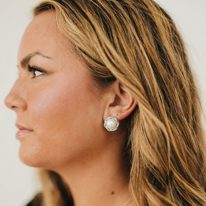 Pearl Button Earrings - WATERPROOF-Earrings-Pretty Simple