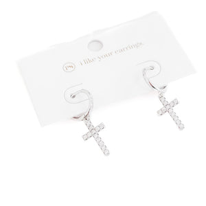 Taryn Diamond Cross Earrings - WATERPROOF-Earrings-Pretty Simple