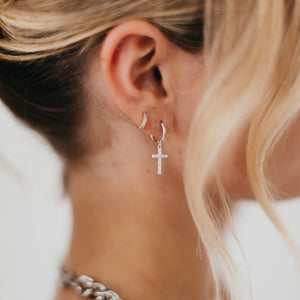 Taryn Diamond Cross Earrings - WATERPROOF-Earrings-Pretty Simple
