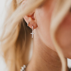 Taryn Diamond Cross Earrings - WATERPROOF-Earrings-Pretty Simple