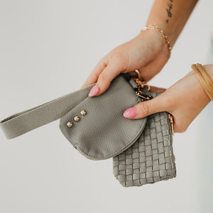 Wonderlust Woven Dual Pouch Wristlet Wholesale - NEW COLOR!-Wristlet-Pretty Simple