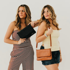 Wrenlee Woven Flap Crossbody-Crossbody Bag-Pretty Simple