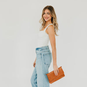 Wrenlee Woven Flap Crossbody-Crossbody Bag-Pretty Simple