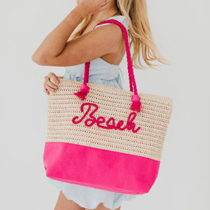 Beach Bum Raffia Tote Bag-Tote Bag-Pretty Simple