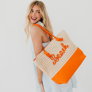 Beach Bum Raffia Tote Bag-Tote Bag-Pretty Simple