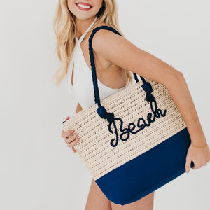 Beach Bum Raffia Tote Bag-Tote Bag-Pretty Simple