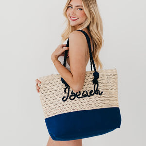 Beach Bum Raffia Tote Bag-Tote Bag-Pretty Simple