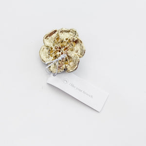 Black Flower Brooch with Pearl Trim - WATERPROOF-Brooches-Pretty Simple