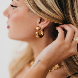 Caroline Reversible Hoop Earrings - WATERPROOF-Earrings-Pretty Simple