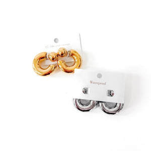 Caroline Reversible Hoop Earrings - WATERPROOF-Earrings-Pretty Simple