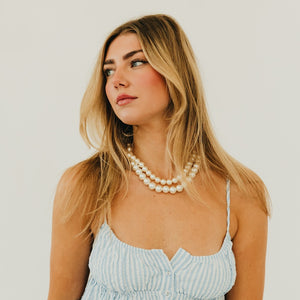 Chunky Three Piece Pearl Necklace - WATERPROOF-Necklace-Pretty Simple