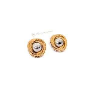 Drew Two Tone Earrings - WATERPROOF-Accessories-Pretty Simple