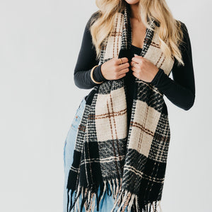 Penny Plaid Fringe Scarf-Scarf-Pretty Simple