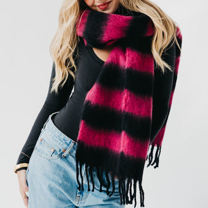 Stevie Striped Tassel Scarf-Scarf-Pretty Simple