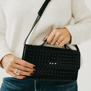 Urban Foldover Woven Clutch Crossbody-Crossbody Bag-Pretty Simple