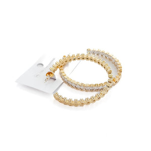 Bold and Beautiful Diamond Hoop Earrings - WATERPROOF-Earrings-Pretty Simple