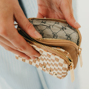 Woven Cameron Clippable Double Zip Card Wallet-Wallet-Pretty Simple