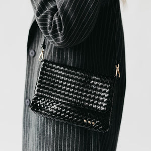 Wrenlee Woven Flap Crossbody-Crossbody Bag-Pretty Simple