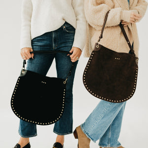 Rosalie Rivet Suede Hobo Bag-Tote Bag-Pretty Simple