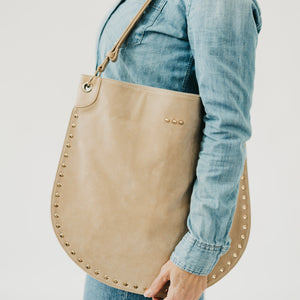 Rosalie Rivet Suede Hobo Bag-Tote Bag-Pretty Simple