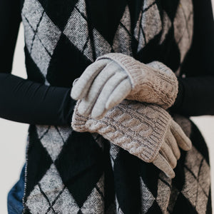 3 in 1 Cable Knit Gloves