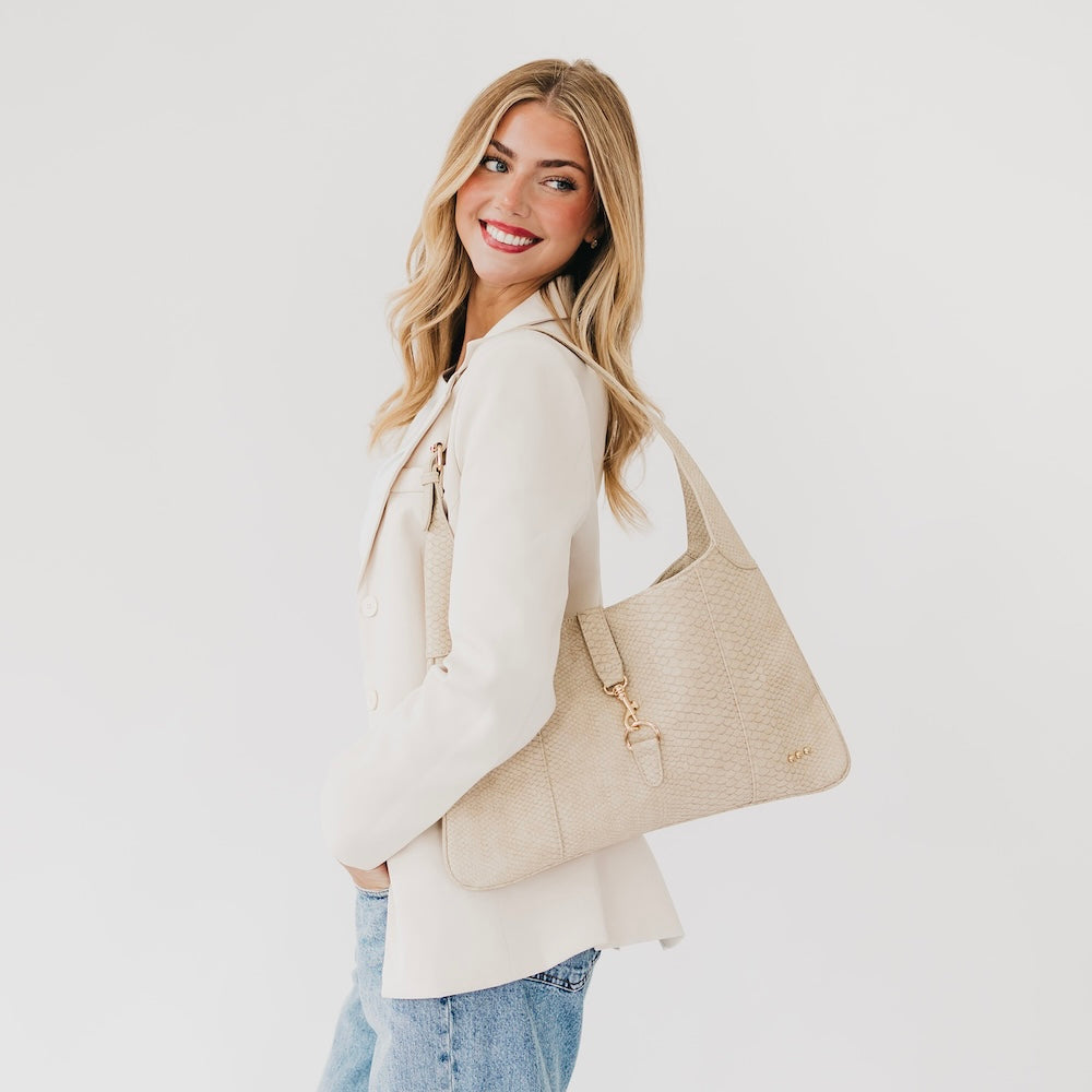 Amie Snake Embossed Shoulder Bag-Shoulder Bag-Pretty Simple