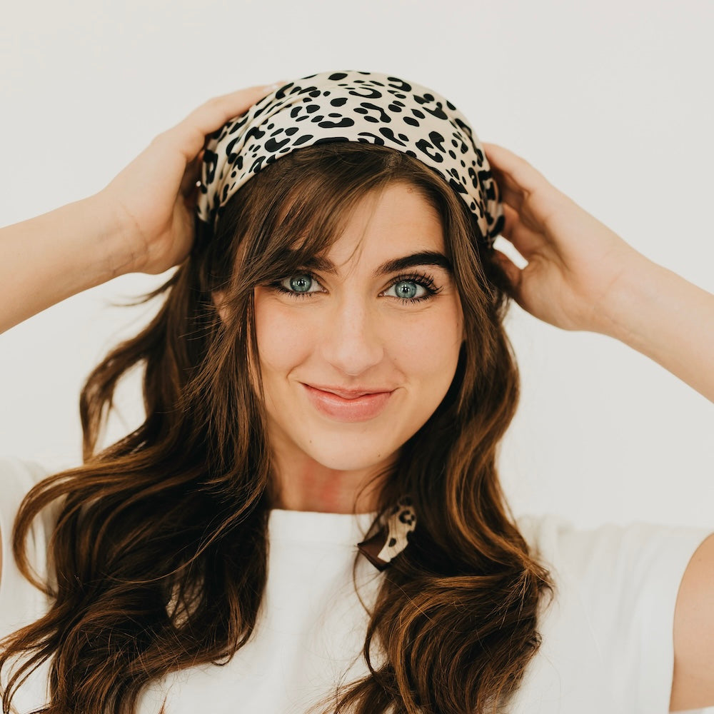 Edna Animal Print Square Scarf-Hair Scarf-Pretty Simple