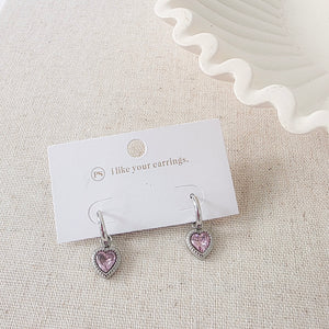 Aphrodite Heart Dangle Earrings - WATERPROOF-Earrings-Pretty Simple