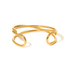 Cleo Crossover Cuff Bangle Bracelet - WATERPROOF-Bracelet-Pretty Simple
