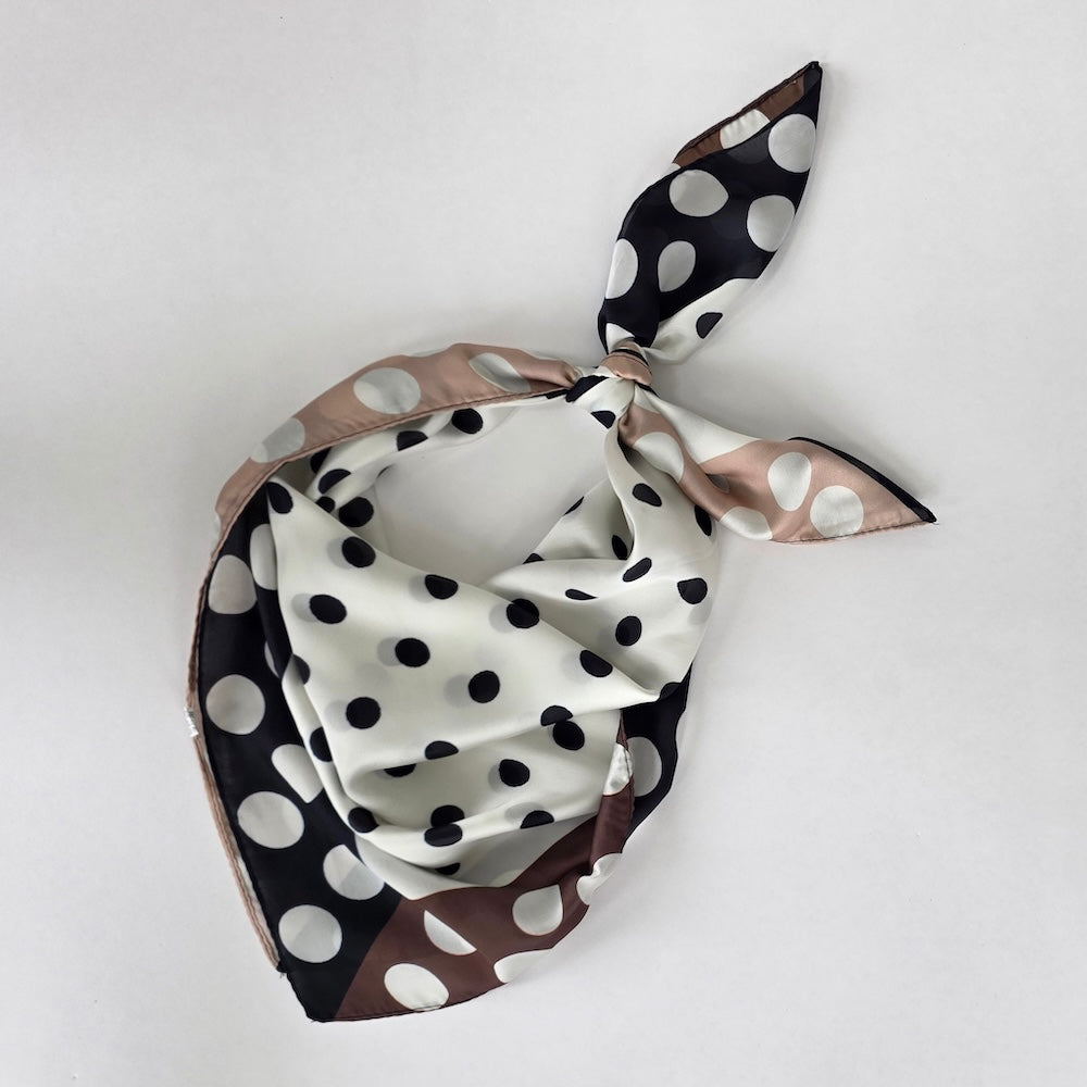 Betty Polka Dot Square Scarf-Hair Scarf-Pretty Simple