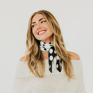 Betty Polka Dot Square Scarf-Hair Scarf-Pretty Simple