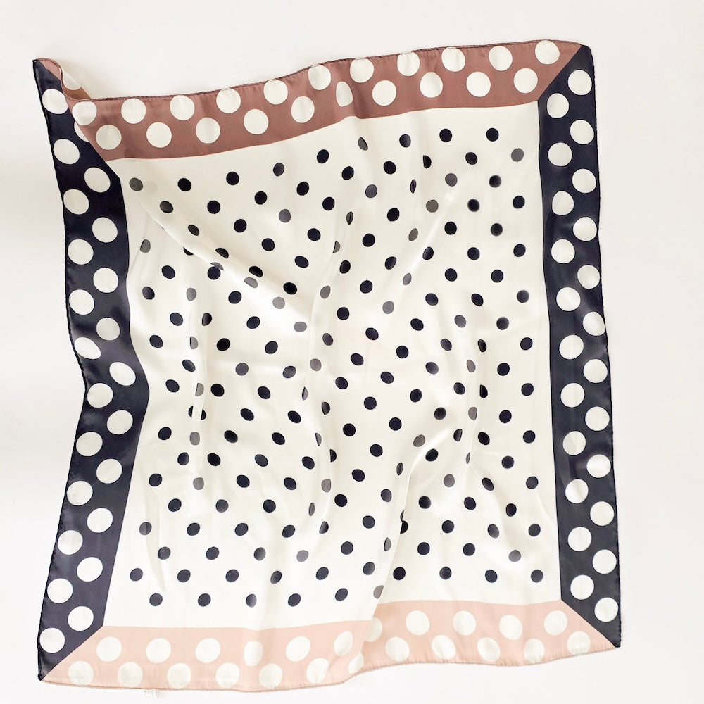 Betty Polka Dot Square Scarf-Hair Scarf-Pretty Simple