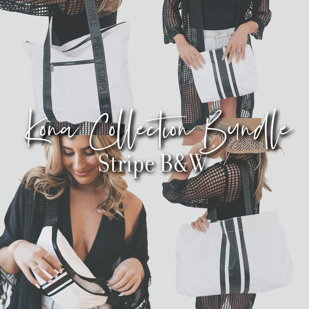 Splash Proof Kona Collection Stripe Black/White Bundle-Pretty Simple