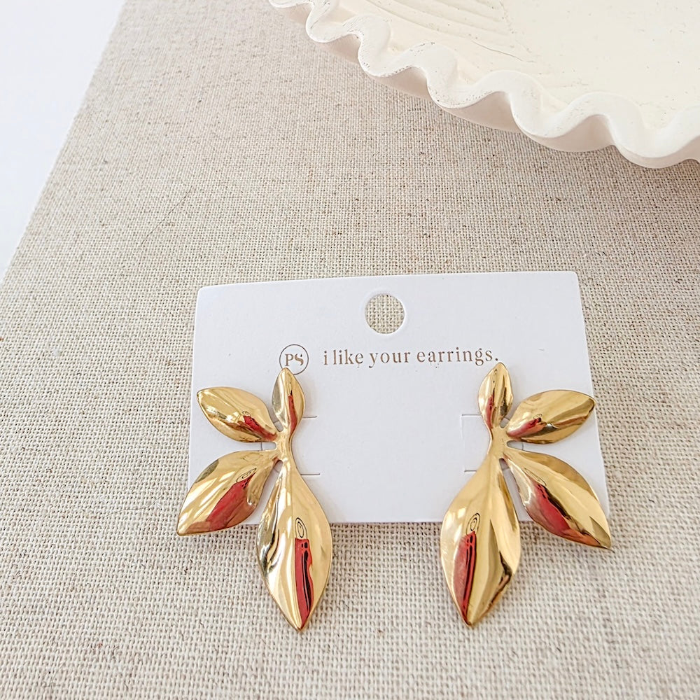 Boho Leaf Earrings - WATERPROOF-Earrings-Pretty Simple