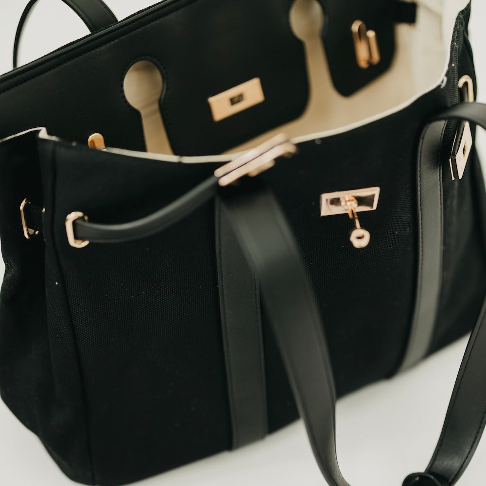 Cadence Canvas and Vegan Leather Tote-Tote Bag-Pretty Simple