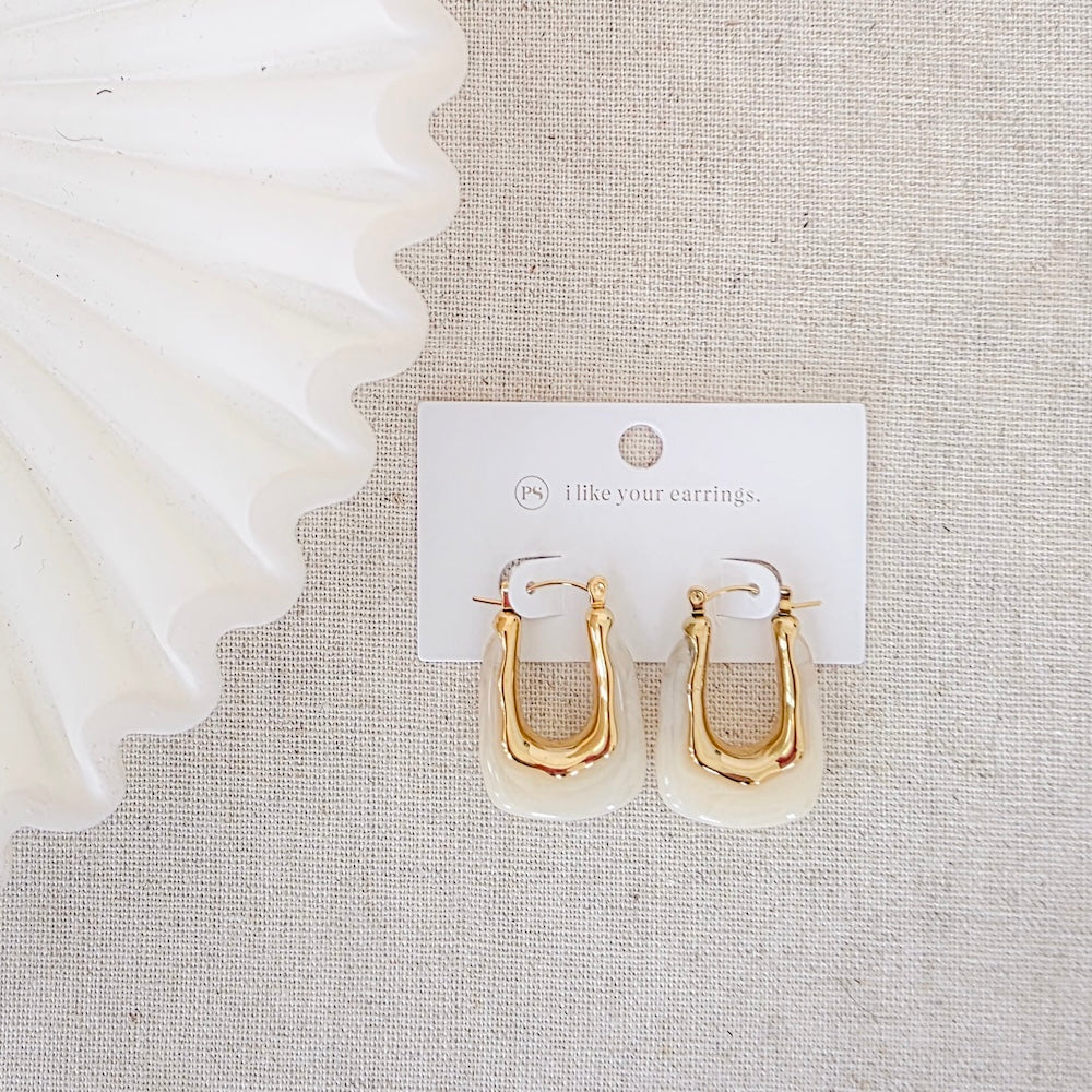 Cha-Cha Resin Hoop Earrings - WATERPROOF-Earrings-Pretty Simple