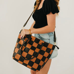 Courtney Checkered Tote-Tote Bag-Pretty Simple