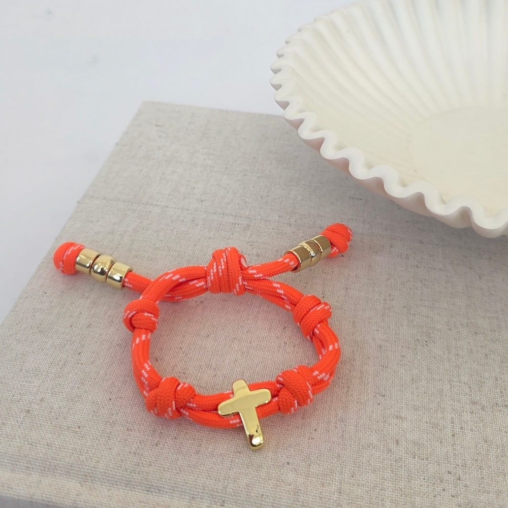 Cross Knotty Cord Bracelet - WATERPROOF