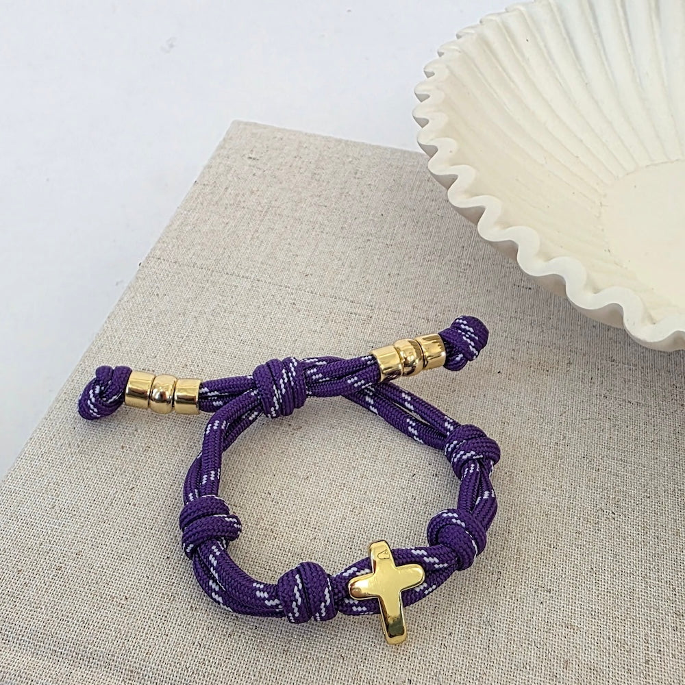 Cross Knotty Cord Bracelet - WATERPROOF