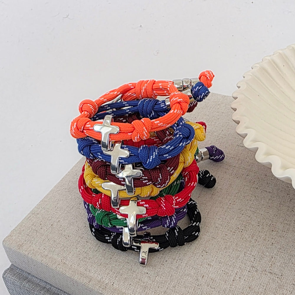 Cross Knotty Cord Bracelet - WATERPROOF