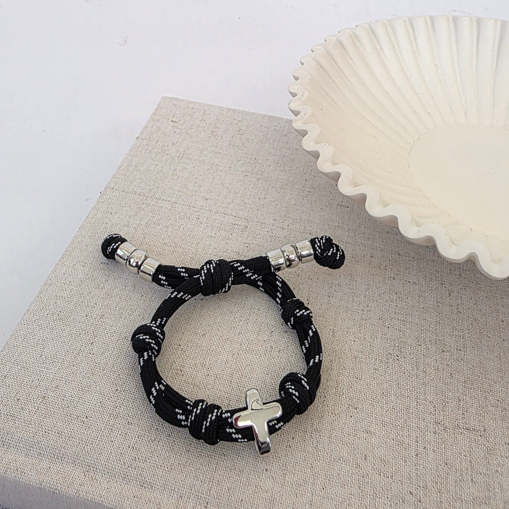 Cross Knotty Cord Bracelet - WATERPROOF